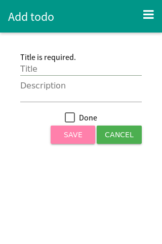 Page to add or edit todo